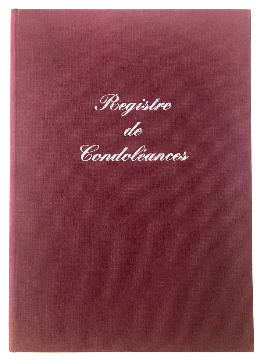 Ref: 1212 - Registre Condoléances pleine toile Bordeaux 24 pages 320x240. Permet d'écrire 115 messages de sympathie