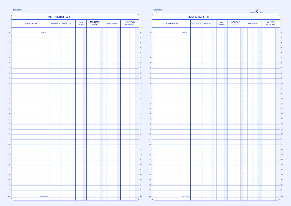 Livre d'inventaire - Ref : 1429