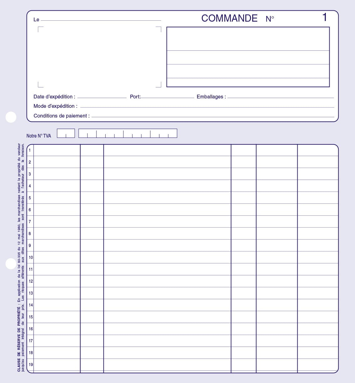 Ref: 2109 - Carnet "Commandes" - 210 x 210 - 50 dupli - Vendu par 5
