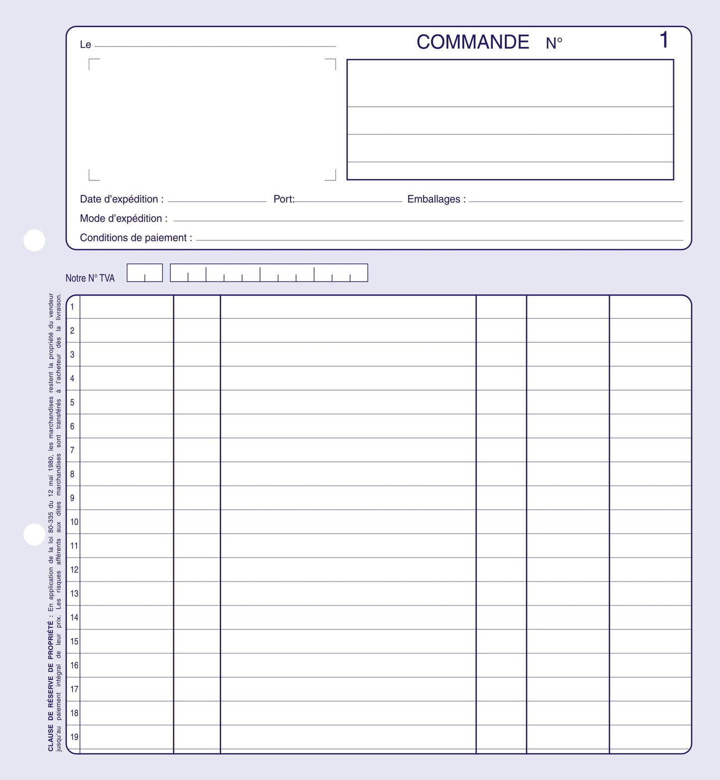 Ref: 2110 - Carnet "Commandes" - 210 x 210 - 50 tripli - Vendu par 5