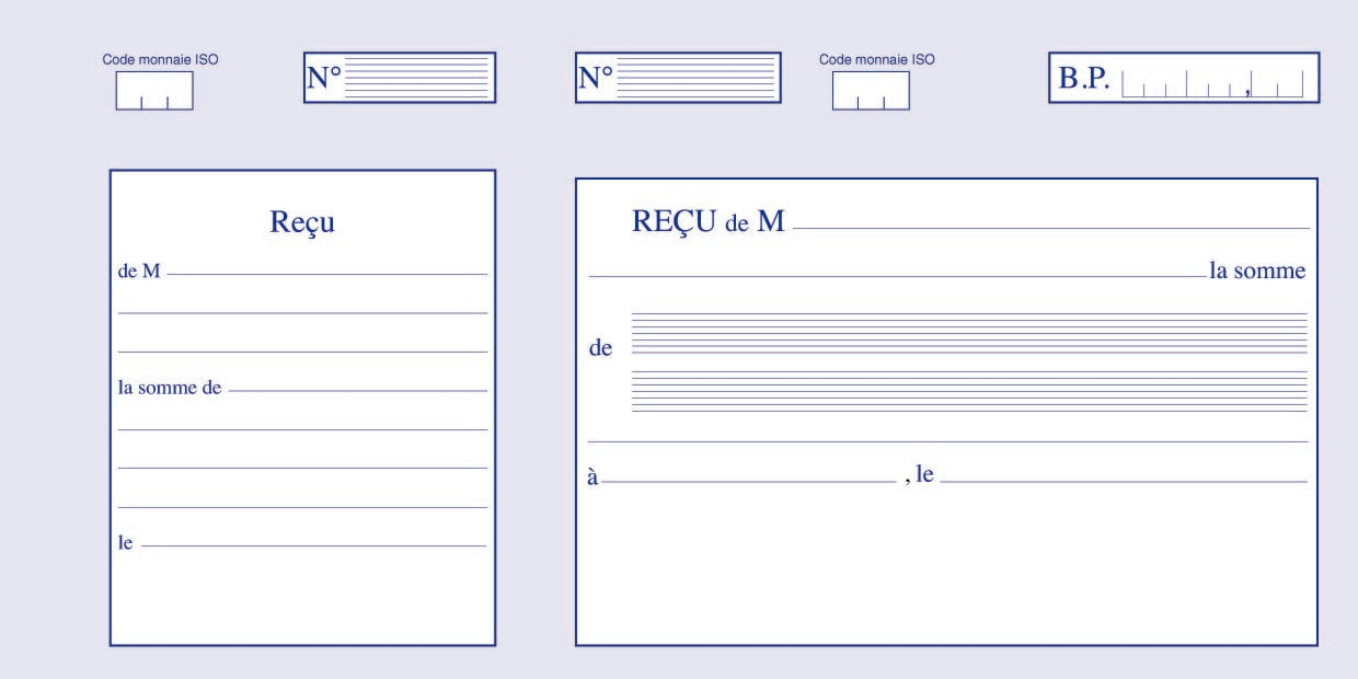 Carnet à souche "Reçus sans TVA" Ref: 231BIS