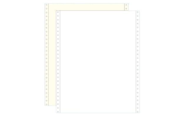 Ref: 24152 - Listing autocopiant - 240x11'' (soit 280 mm) - 56-57gr blanc-jaune - Bandes caroll détachables - 2 plis