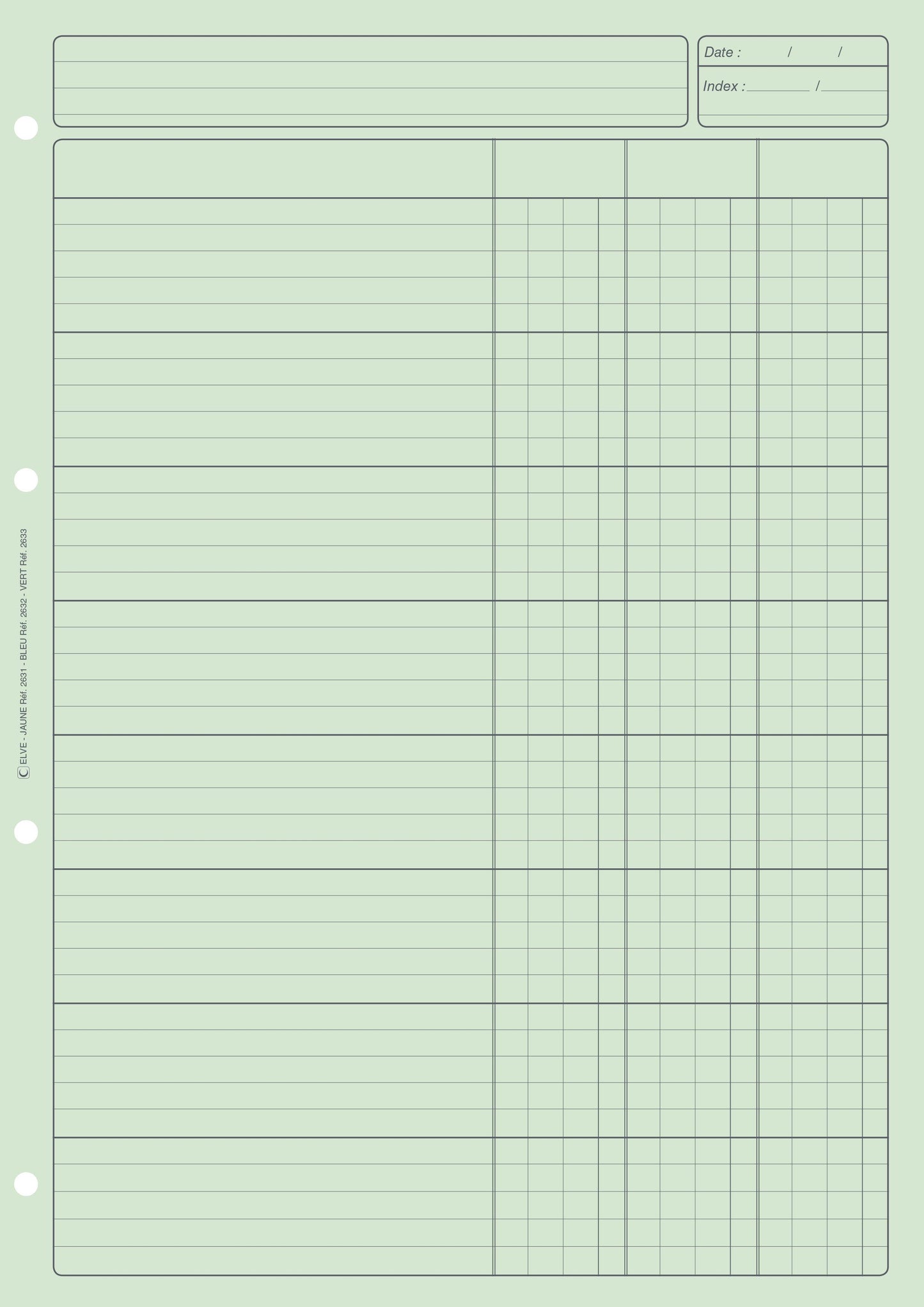 Bloc Audit 3 colonnes Ref : 2633