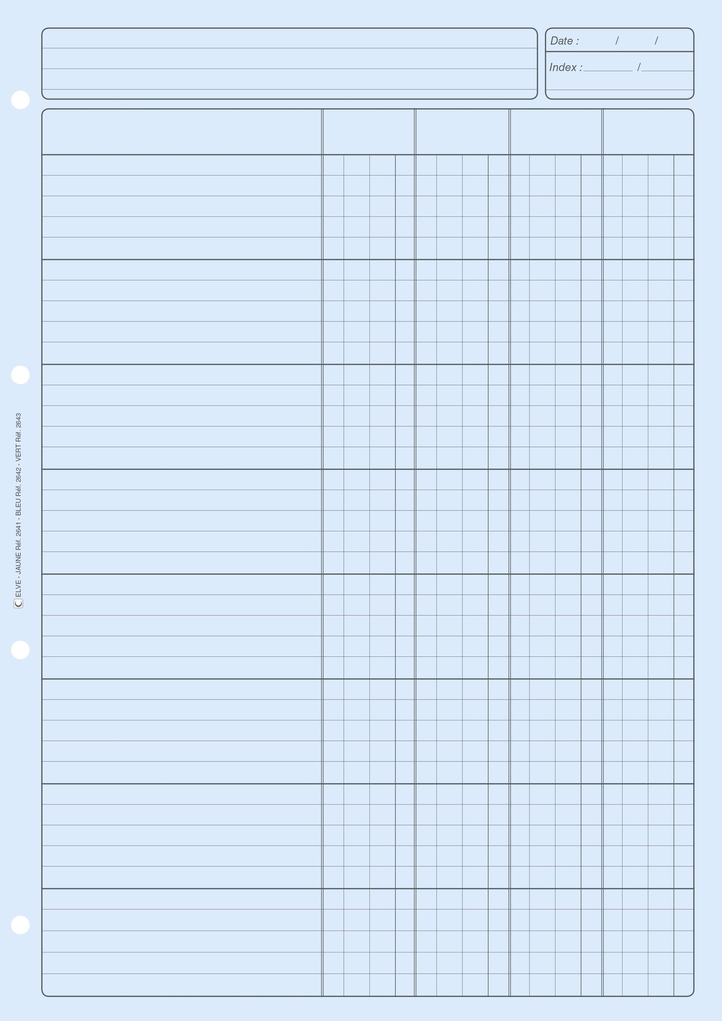 Bloc Audit 4 colonnes - Ref: 2642