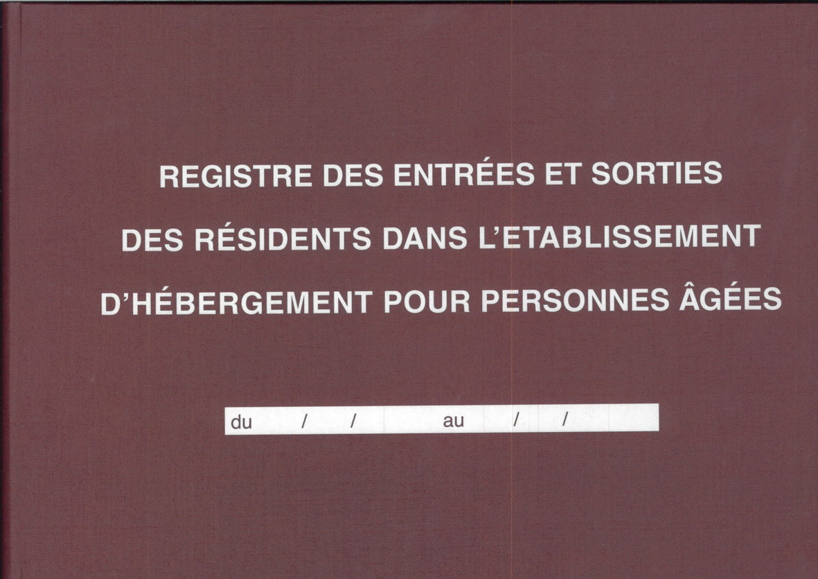 Ref: 44004 - Registre des entrées et sorties des résidents dans l'EHPAD 210x297 96 pages