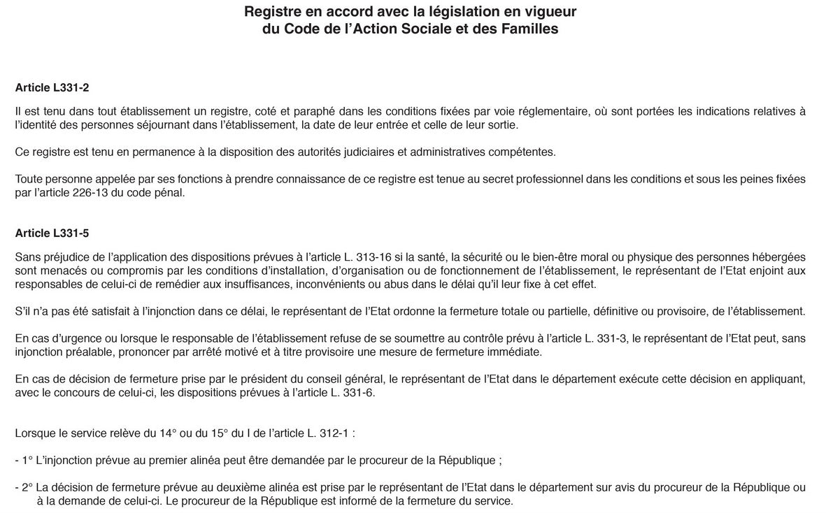 Ref: 44004 - Registre des entrées et sorties des résidents dans l'EHPAD 210x297 96 pages