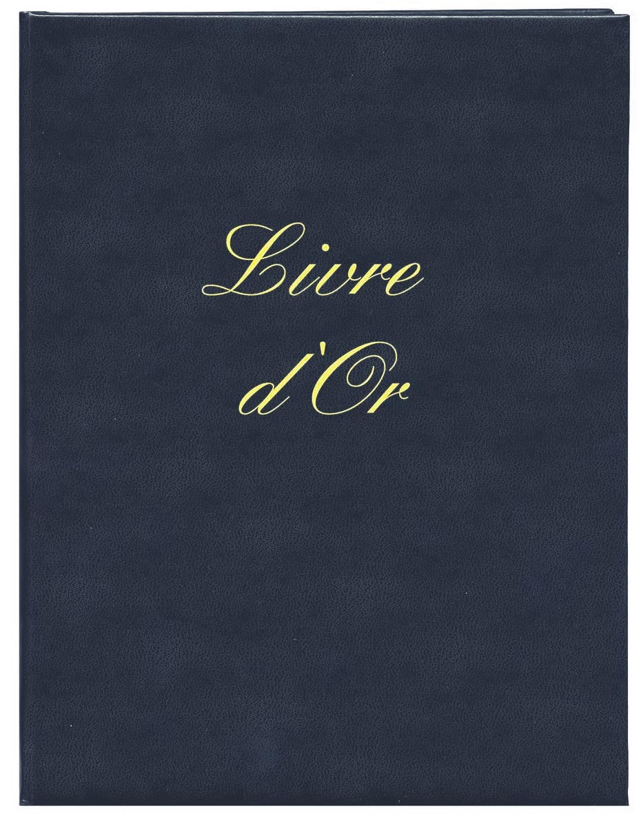 Ref: 54001 - Livre d'Or Bleu 297x210 - 148 Pages. Papier blanc avec tranche or