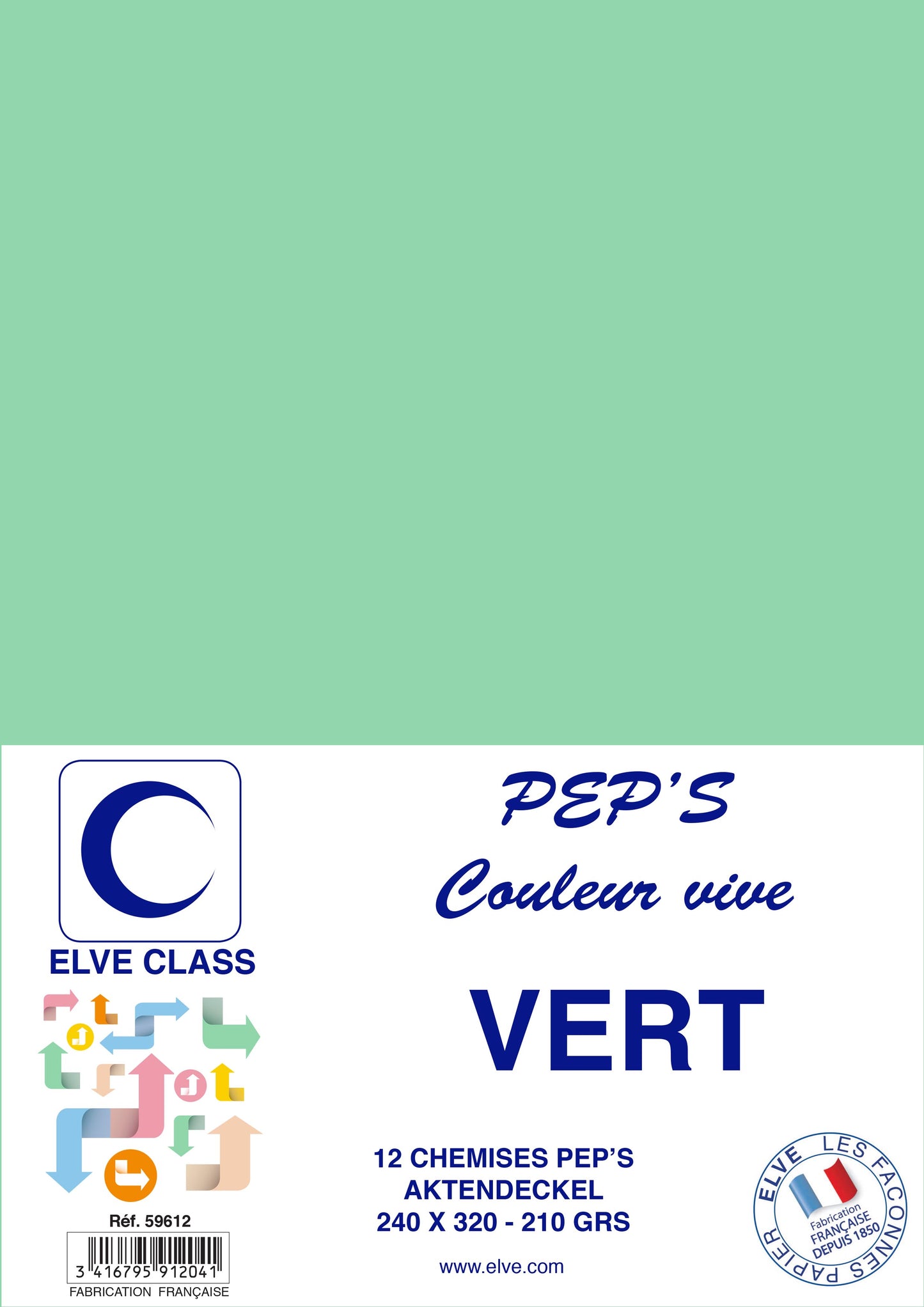 12 Chemises Pep's Vert - Ref : 59612
