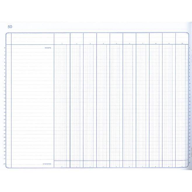 Ref: 89101 - Piqûre "10 colonnes par page" - 380 x 380 - 100 pages - (Par lot de 3)