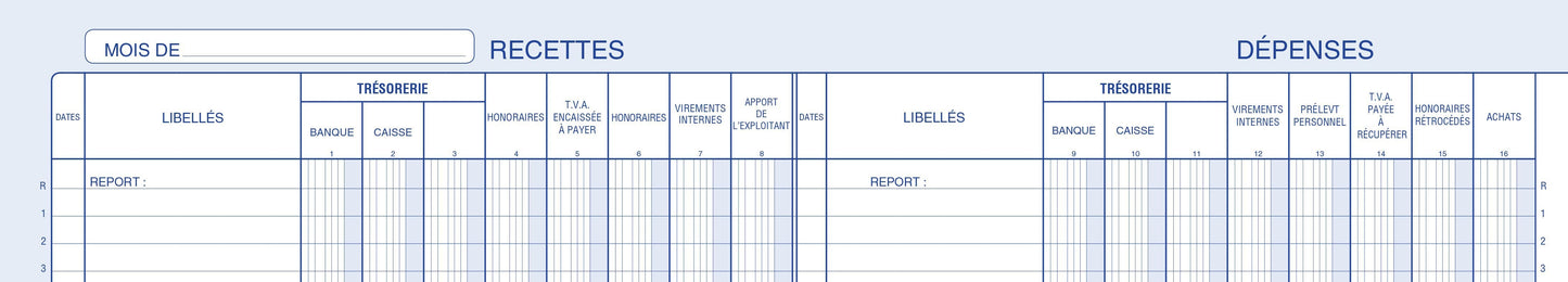 Ref: 97381 - Piqûre "Journal Recettes-dépenses pour professions libérales" - 270 x 370 - 80 pages