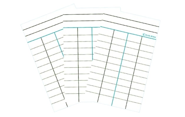 Ref: B7541 - Fiches Bristol Bibliothèque Blanc - 4 Colonnes - Imprimées Recto-Verso - 125x75 (1000 fiches)