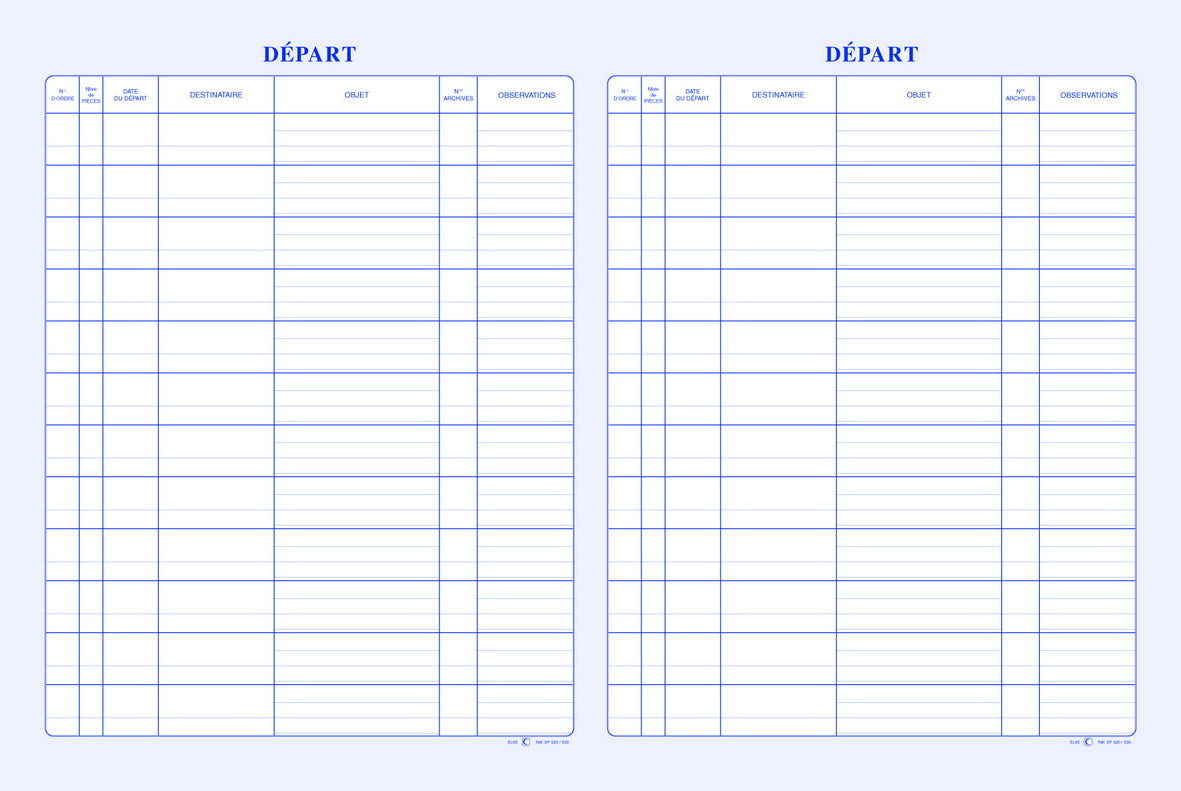 Registre Courrier Départ - Réf: 520