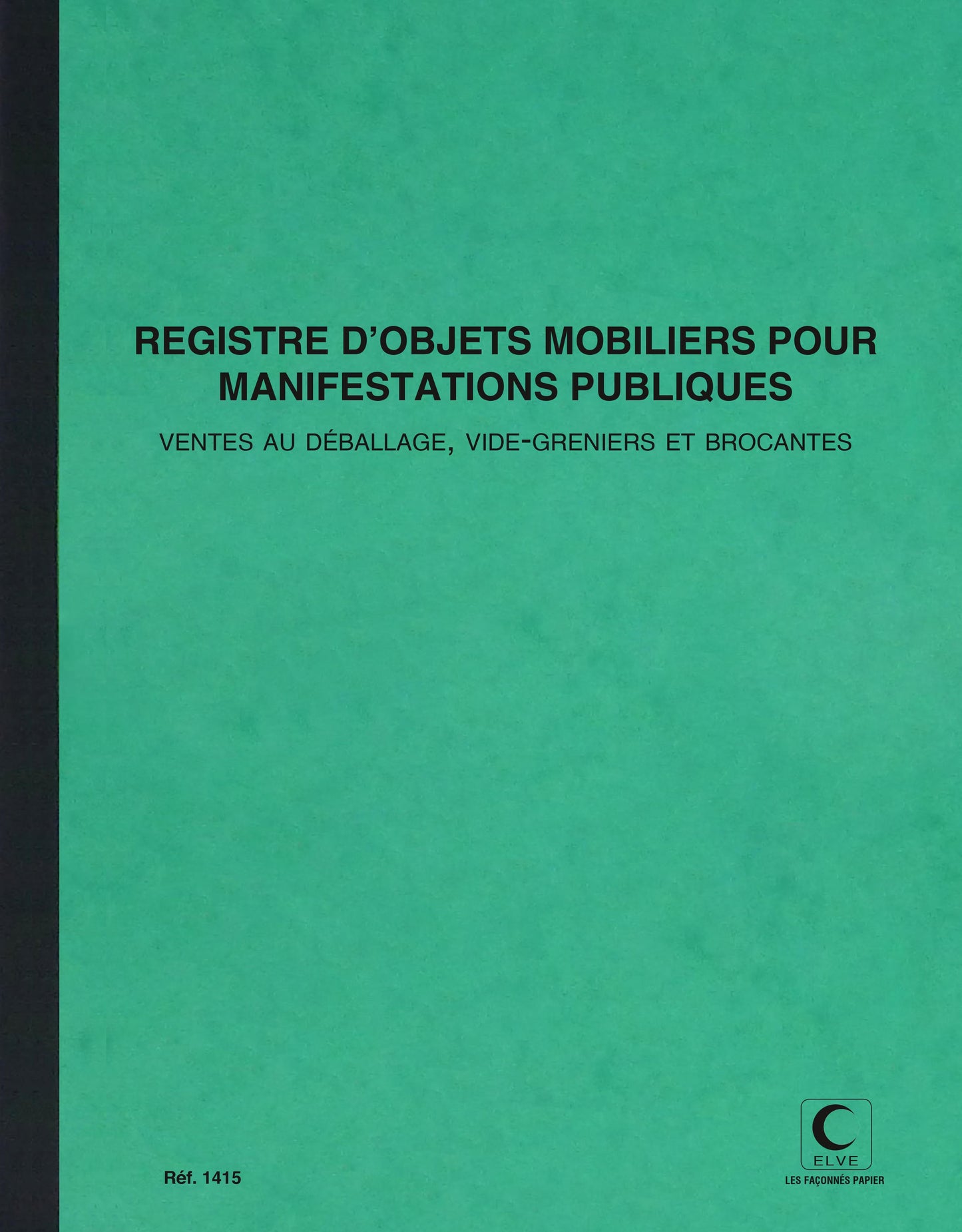 Registre d'objets mobiliers pour manifestations publiques - Réf : 1415