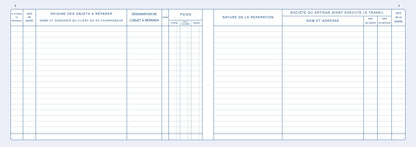 Registre livre de police métaux précieux - réparations - Ref: 14182