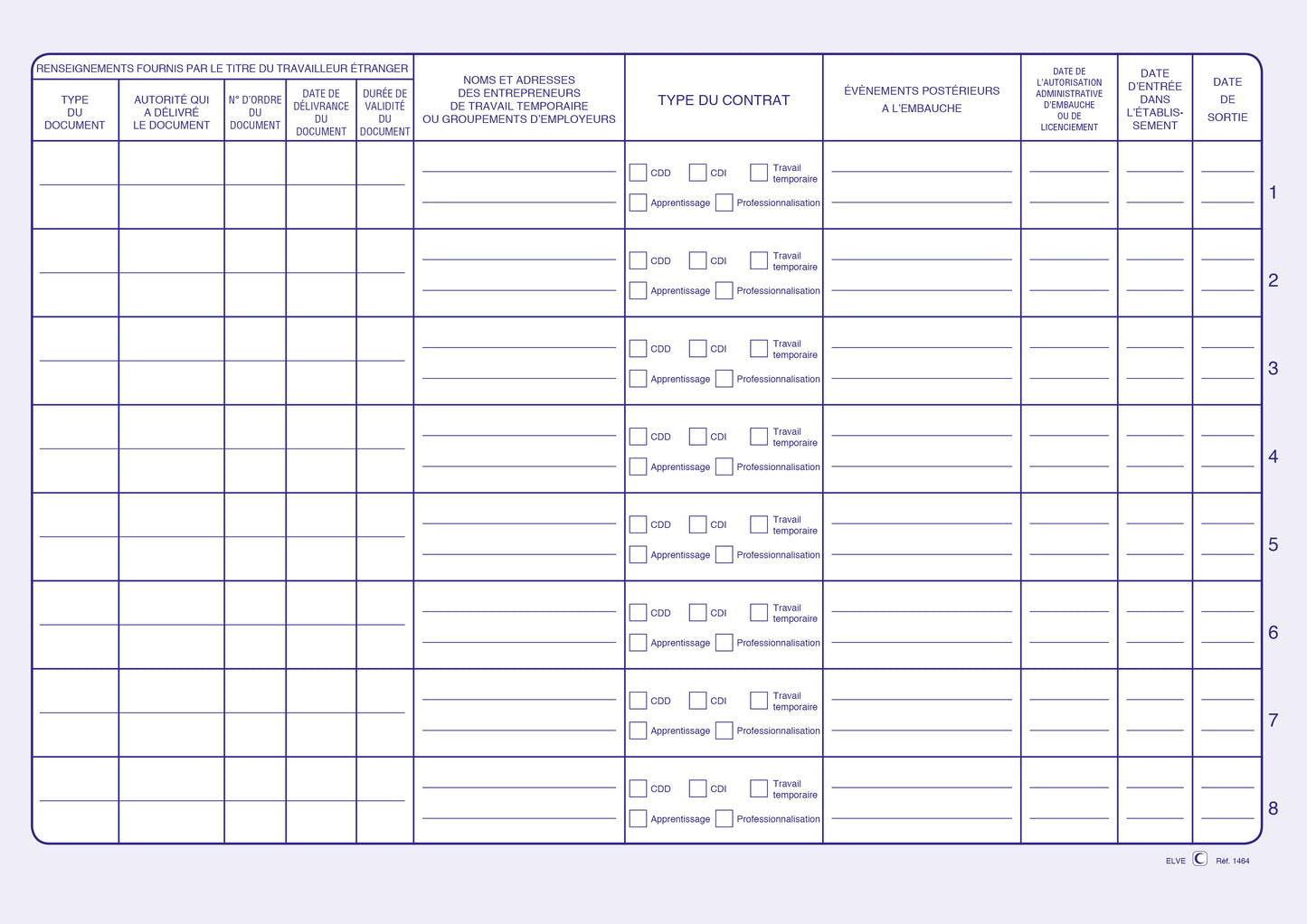 Registre unique du personnel - Stagiaires - Ref: 1464