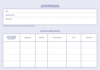 Registre des accidents du travail bénins - Ref : 1468