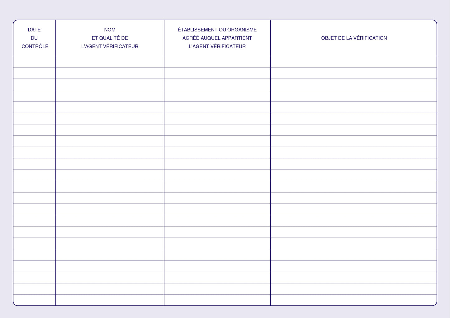 Registre contrôle technique et sécurité - Ref: 1469