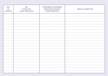 Registre contrôle technique et sécurité - Ref: 1469