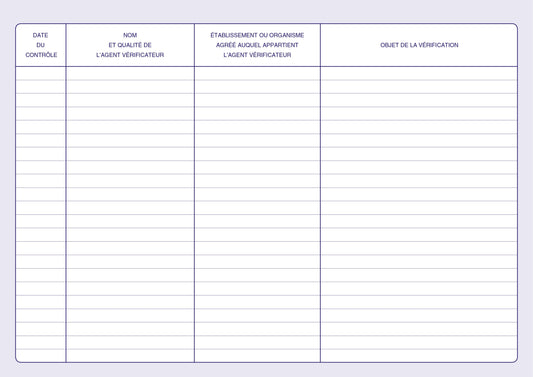 Registre contrôle technique et sécurité - Ref: 1469
