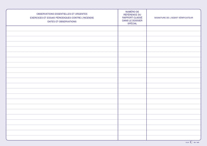 Registre contrôle technique et sécurité - Ref: 1469