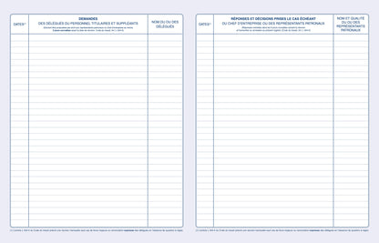 Registre délégués du personnel - Ref : 1470