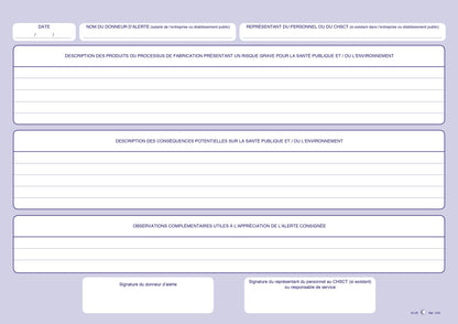 Registre des alertes - Ref : 1472