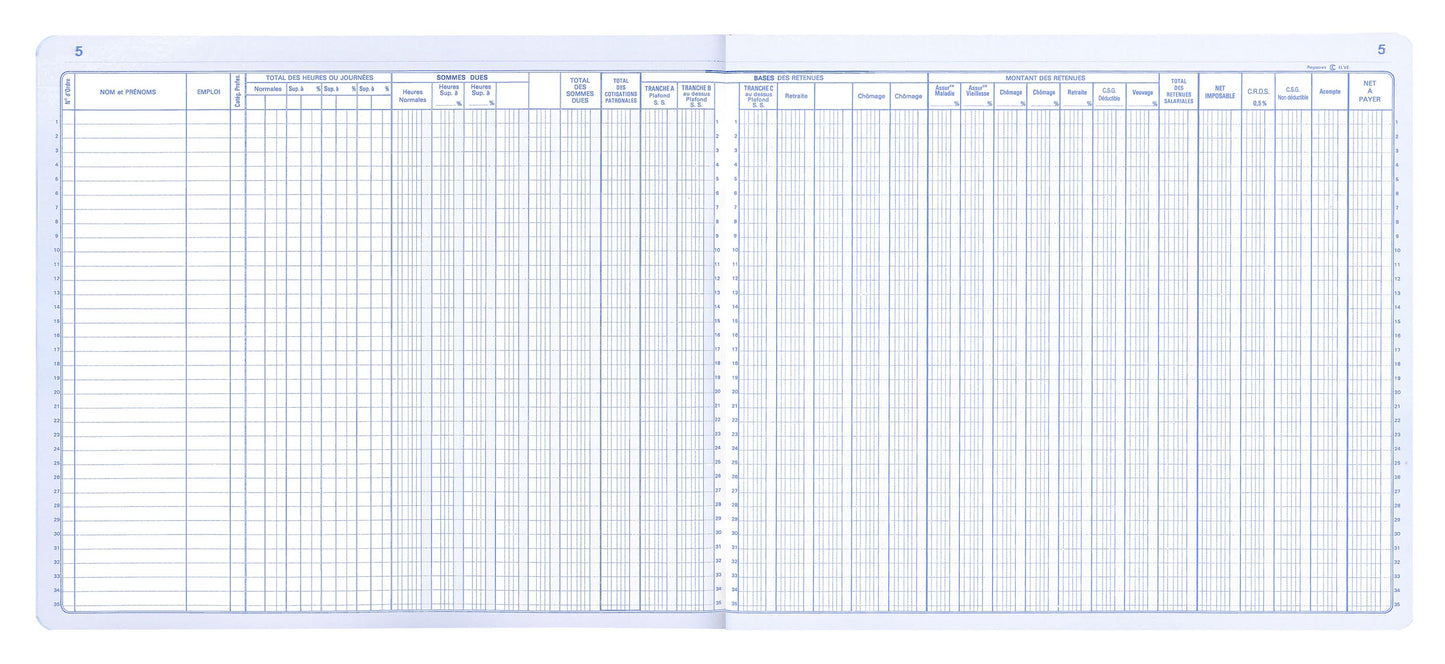 Livre de paye - Ref : 1532