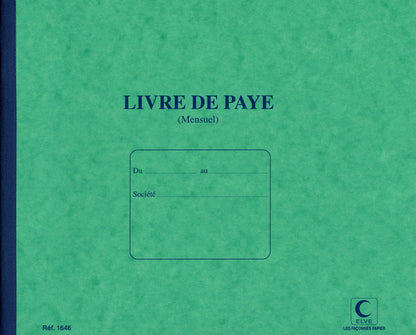 Livre de paye par mois - Ref : 1646