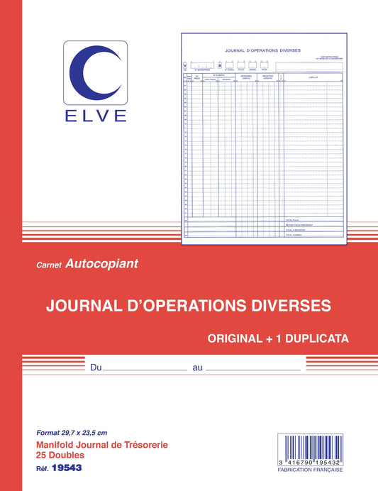 Ref: 19543 - Carnet "Opérations diverses" - 297 x 235 - 25 dupli - Vendu par 5