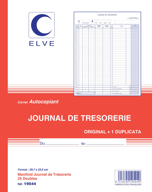 Ref: 19544 - Carnet "Trésorerie" - 297 x 235 - 25 dupli - Vendu par 5