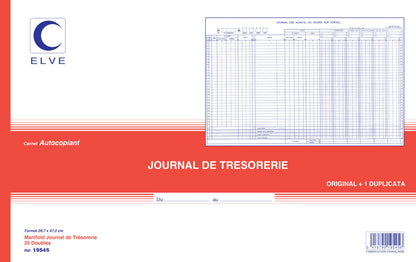 Ref: 19545 - Carnet "Journal de Trésorerie - achats ou avoirs sur ventes" - 297 x 476 - 25 dupli - Vendu par 5