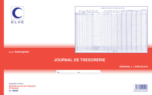 Ref: 19545 - Carnet "Journal de Trésorerie - achats ou avoirs sur ventes" - 297 x 476 - 25 dupli - Vendu par 5