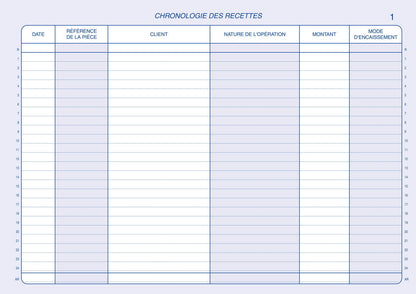 Ref: 19547 - Carnet auto-entrepreneurs sans TVA "Recettes" - A4 - 40 dupli - Vendu par 5