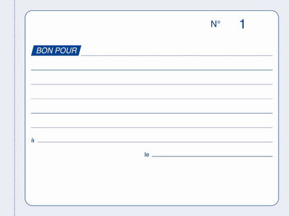 Ref: 21015 - Carnet "Bons pour" - A6 - 50 dupli - vendu par 10