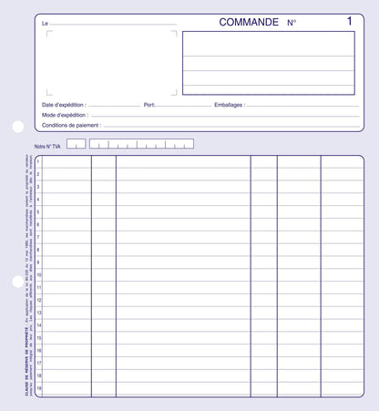 Ref: 2110 - Carnet "Commandes" - 210 x 210 - 50 tripli - Vendu par 5