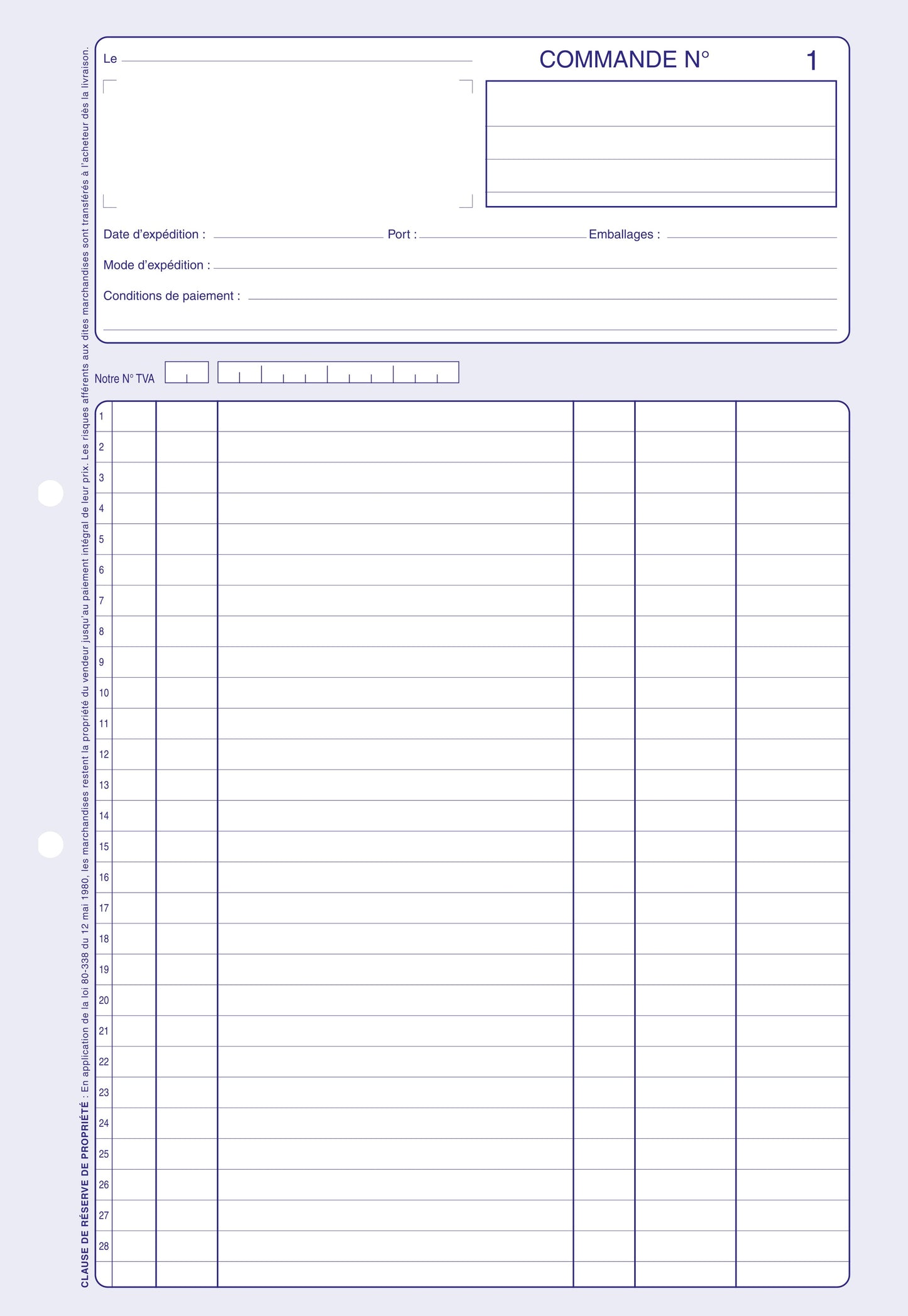 Ref: 2111 - Carnet "Commandes" - A4 - 50 dupli - Vendu par 5