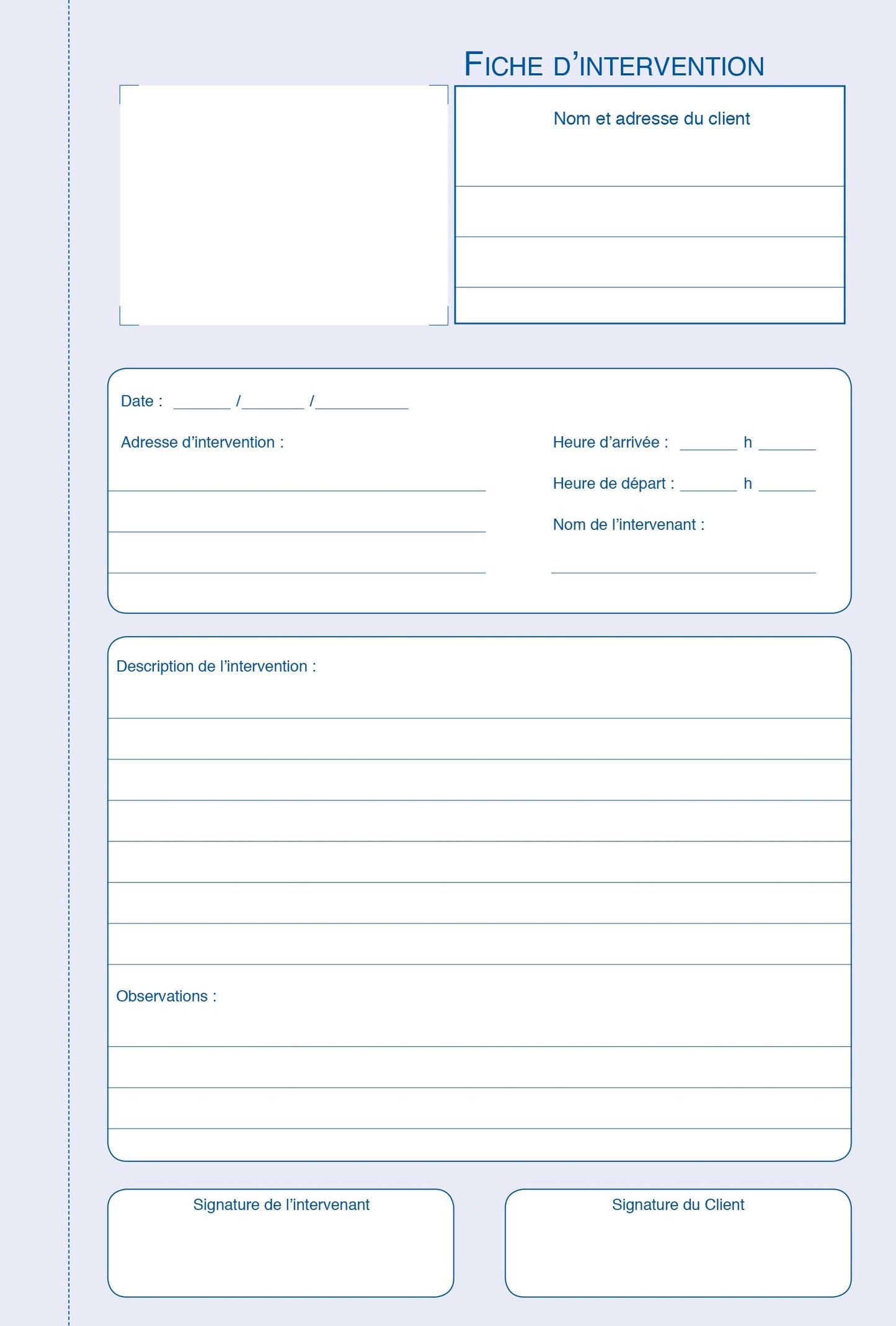 Ref: 2143 - Carnet "Fiches d'intervention" A5 - 50 tripli - vendu par 10
