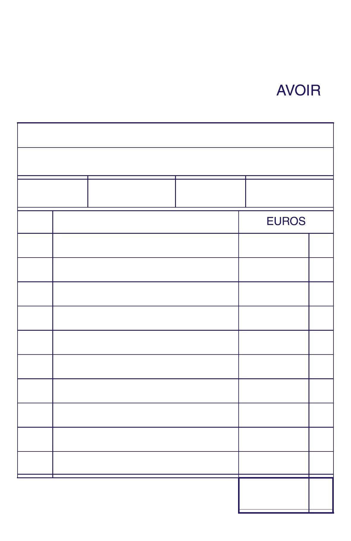 Ref: 2154 - Carnet "Avoir" - 100 x 155 - 50 dupli - vendu par 10