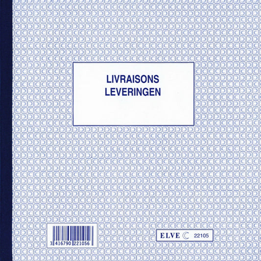 Ref: 22105 - Carnet "Livraisons- Leveringen" - 210 x 210 - 50 dupli - vendu par 5
