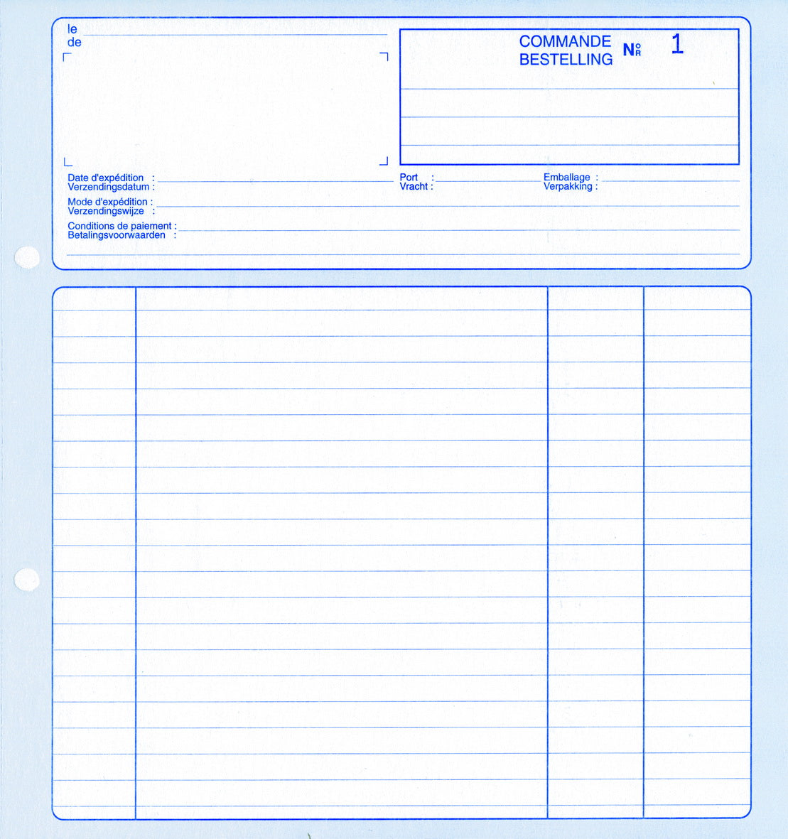 Ref: 22109 - Carnet "Commandes- Bestellingen" - 210 x 210 - 50 dupli - vendu par 5