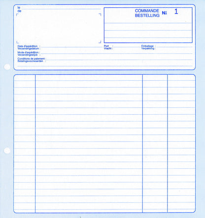 Ref: 22109 - Carnet "Commandes- Bestellingen" - 210 x 210 - 50 dupli - vendu par 5