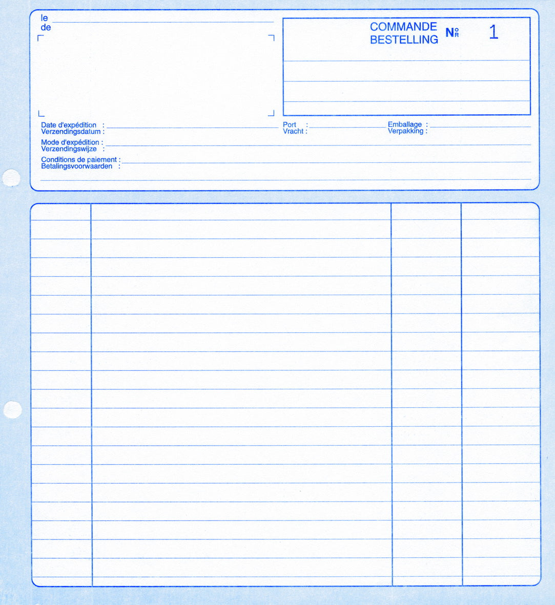 Ref: 22110 - Carnet "Commandes- Bestellingen" - 210 x 210 - 50 tripli - vendu par 5