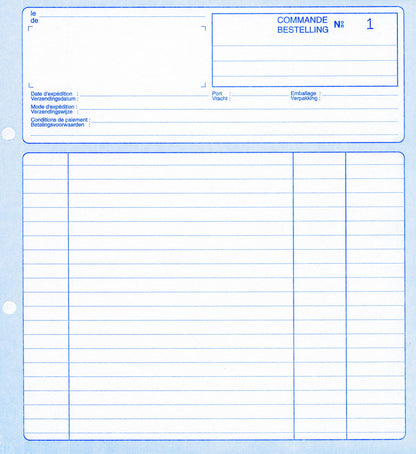 Ref: 22110 - Carnet "Commandes- Bestellingen" - 210 x 210 - 50 tripli - vendu par 5