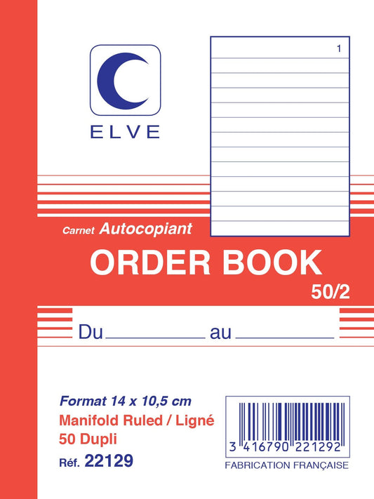 Ref: 22129 - Carnet "Order Book" A6 - 50 dupli - Vendu par 5