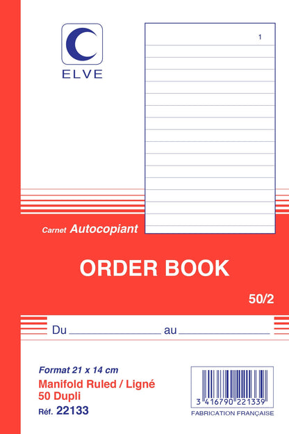 Ref: 22133 - Carnet "Order Book" - A5 - 50 dupli - vendu par 5