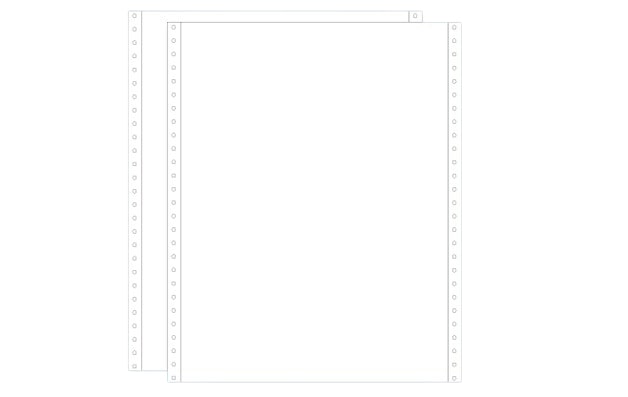 Ref: 24102 - Listing autocopiant - 240x11'' ( soit 280mm) - 56-57gr velin blanc - Bandes caroll détachables - 2 plis
