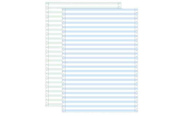 Ref: 24112 - Listing autocopiant - 240x11'' (soit 240mm) - 56-57gr bleu-vert - Bandes caroll fixes 2 plis