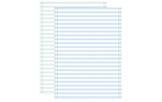 Ref: 24112 - Listing autocopiant - 240x11'' (soit 240mm) - 56-57gr bleu-vert - Bandes caroll fixes 2 plis