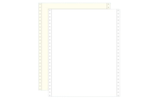 Ref: 24152 - Listing autocopiant - 240x11'' (soit 280 mm) - 56-57gr blanc-jaune - Bandes caroll détachables - 2 plis