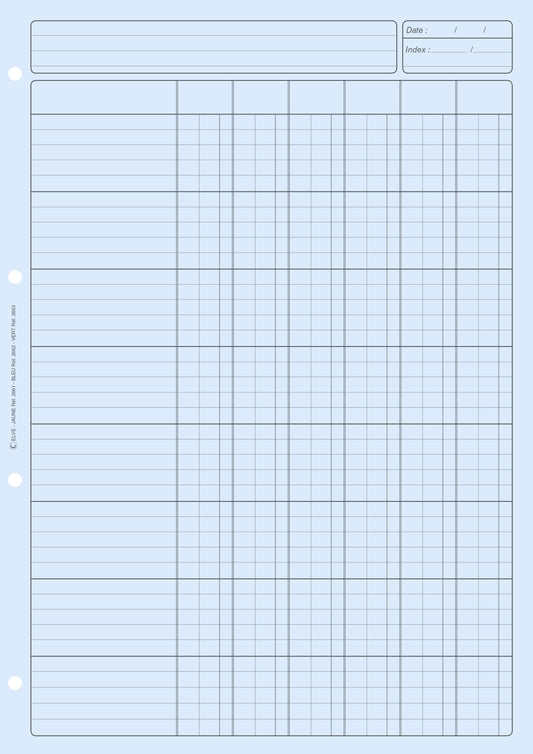 Bloc Audit 6 colonnes - Ref : 2662